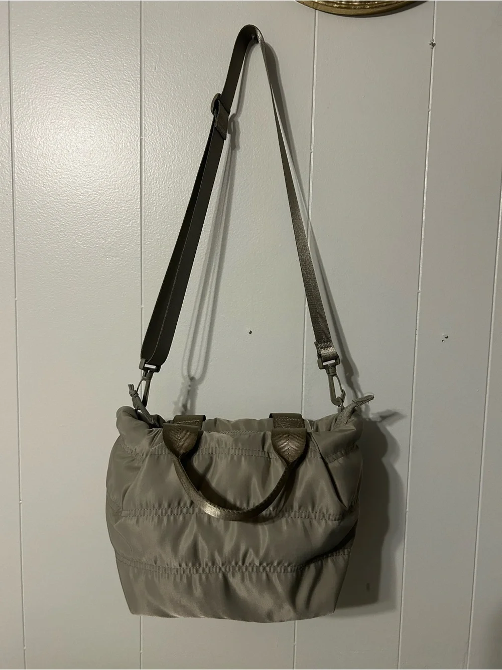 Women's Olive Nylon Crossbody Bag